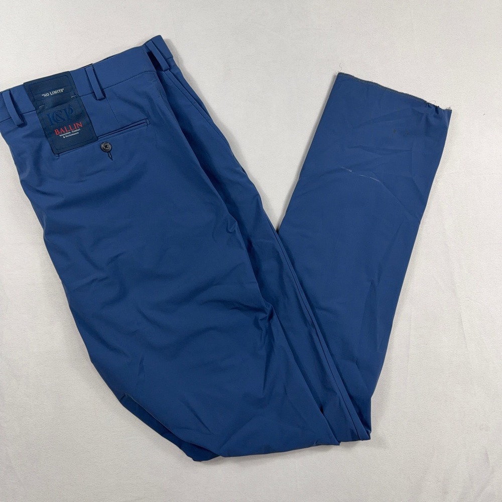 Ballin Soho Trousers‎ Luxury Performance Jersey Knit Blue Mens 42x36